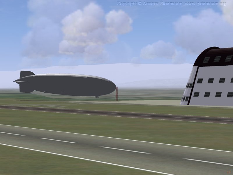 FlightGear LZ-129 Hindenburg moored at NAS Sunnyvale, CA.